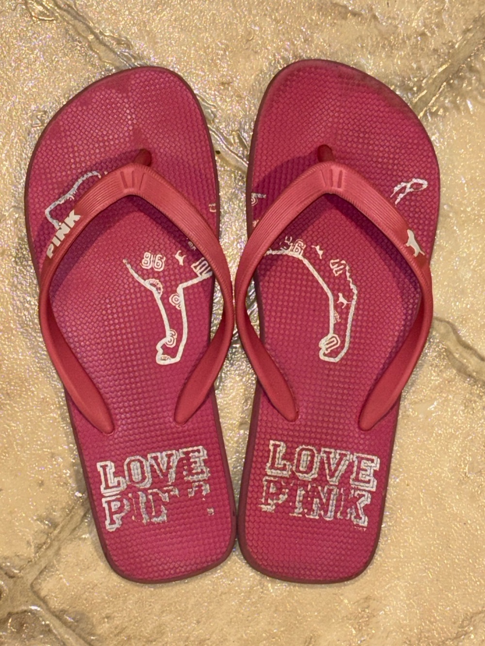 Victoria’s Secret PINK Flip Flops Love Pink